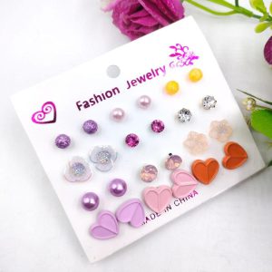 Trendy Artificial Ear Studs Set