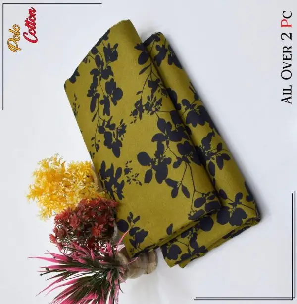 2 Pcs Women's Unstitched Printed Suit - Image 2