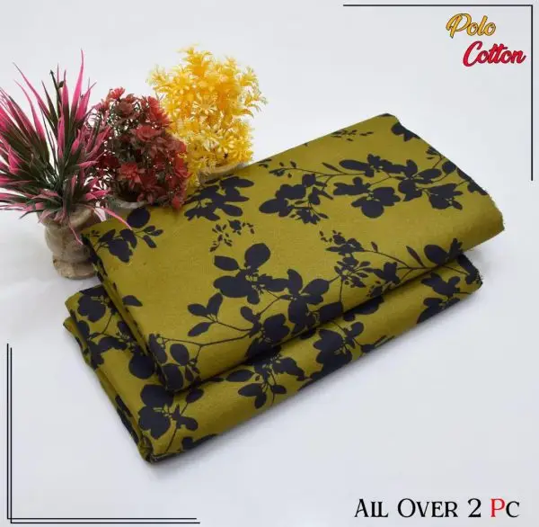 2 Pcs Women's Unstitched Printed Suit - Image 3