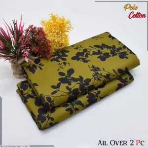 2 Pcs Women's Unstitched Printed Suit