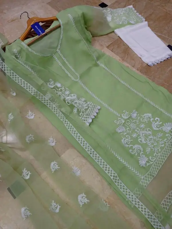 3 Pcs Women's Stitched Embroidered Suit